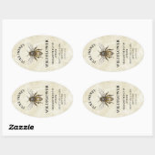 Honinglabel met honingbij in  stijl ovale sticker (Vel)