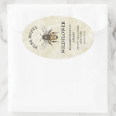 Honinglabel met honingbij in  stijl ovale sticker (Tas)