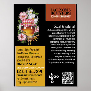 Honingpot - Beeyard, Honing Boerderij Adverteren Poster