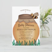 Honingpot en honingbij Meisje Jongen Baby Shower Kaart (Staand voorkant)