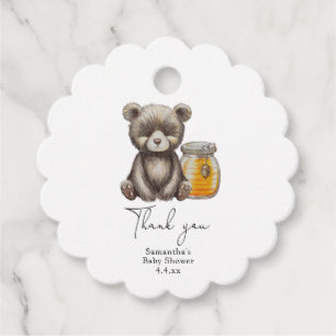 Honingpot en teddybeer bedankt baby shower bedankjes labels