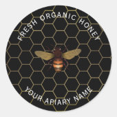 Honingpot Etiketten Honingbij Apiary (Voorkant)