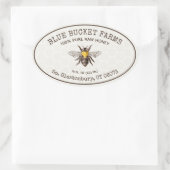 Honingpot Ovaal Label Honingraat Bijen (Tas)