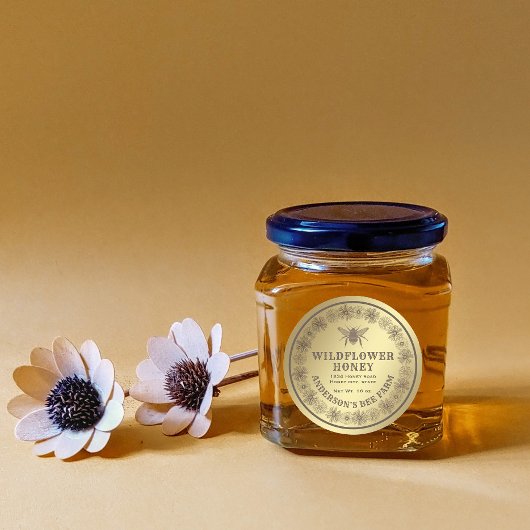  honingpot van de goudbloem ronde sticker