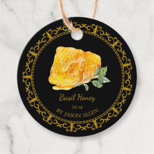Honingraat Basil Infusie Honey Hang Label