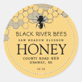 Honingraat & Bee Raw Honing Label Provence Geel (Voorkant)