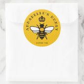 Honingraat Bijenlabel personaliseren Ronde Sticker (Tas)