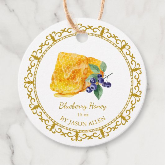  Honingraat Blueberry Infused Honey Hang Label (Voorkant)