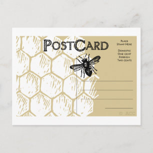 Honingraat Briefkaart bij bijen