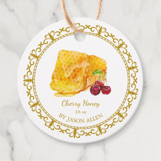 Honingraat Cherry Infusie Honey Hang Label (Voorkant)