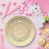 Honingraat Damask Bruiloft Papieren Bordje (Feest)