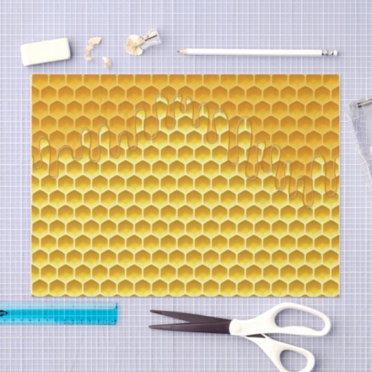 Honingraat druppelen met honing tissuepapier (Craft)