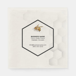 Honingraat en Bee Logo Honey Proeverij servetten