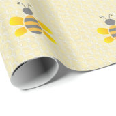 Honingraat en Bumble Bee Geel & Grijs Gift Wrap Cadeaupapier (Rol Hoek)