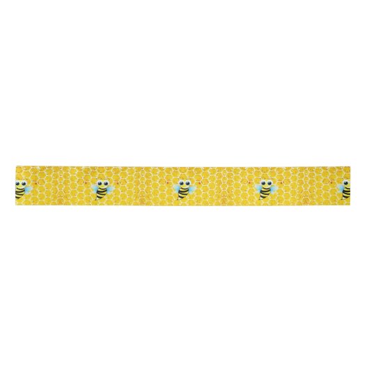Honingraat en Bumble Bee Yellow Ribbon Lint (Voorkant)