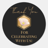 Honingraat en Floral Ronde Sticker (Voorkant)