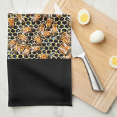 Honingraat en honingbijenhanddoek theedoek (Quarter Fold)