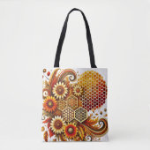 Honingraat en Zonnebloem Canvas tas (Voorkant)