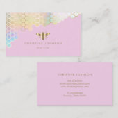 Honingraat faux gouden folie bij visitekaartje (Voorkant / Achterkant)