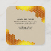 Honingraat Honing Bijen Apirarist Zeshoeken Imker Vierkante Visitekaartje (Achterkant)