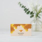 Honingraat Honing Bijen Apirarist Zeshoeken Imker Visitekaartje (Staand voorkant)