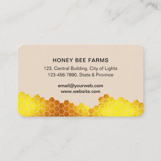 Honingraat Honing Bijen Apirarist Zeshoeken Imker Visitekaartje (Achterkant)