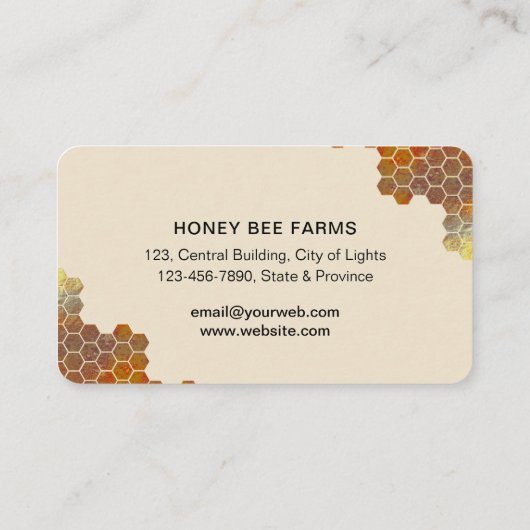 Honingraat Honing Bijen Apirarist Zeshoeken Imker Visitekaartje (Achterkant)