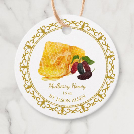  Honingraat Mulberry Infused Honey Hang Label (Voorkant)