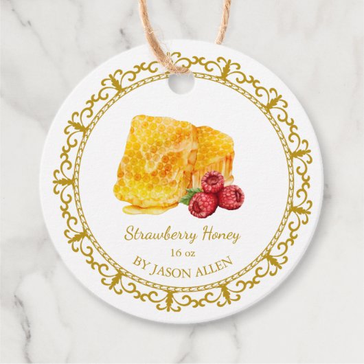  Honingraat Raspberry Honey Hang Label (Voorkant)