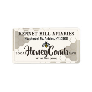 Honingraat & Schattige Bee Raw Honingraat Label Iv