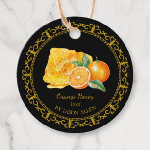 Honingraat Sinaasappel Geïnfundeerde Honey Hang L Bedankjes Labels