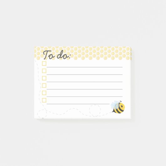 Honingraat van de kattenhoningraat Cute Yellow Fly Post-it® Notes (Voorkant)