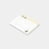 Honingraat van de kattenhoningraat Cute Yellow Fly Post-it® Notes (Schuin)