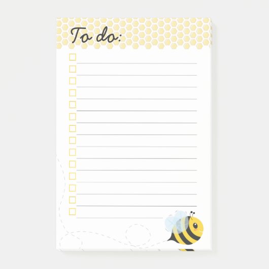 Honingraat van de kattenhoningraat Cute Yellow Fly Post-it® Notes (Voorkant)