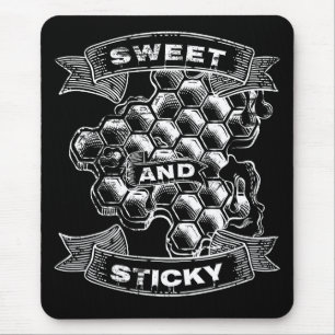 Honingraat van zoete en sticky bijen muismat