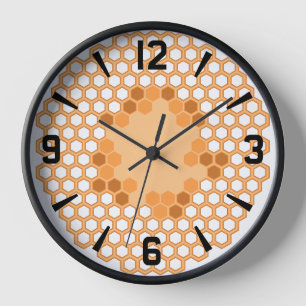 Honingraat wandklok - Modern bijenthema Hexagon