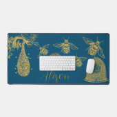 Honingraat Wildbloem Blauw Bureaumat (Keyboard & Muis)