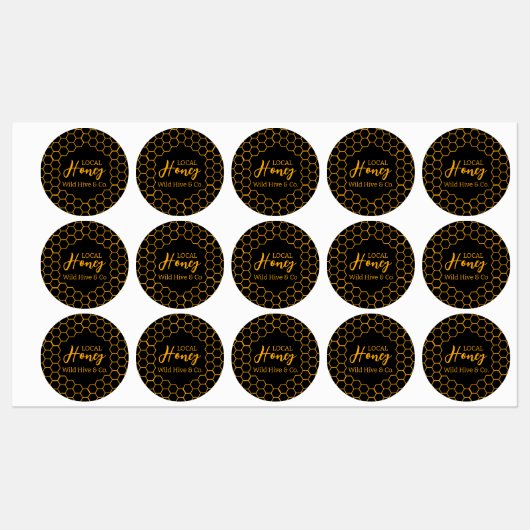 Honingraat - zwarte of witte achtergrond labels (Vel)