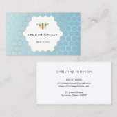 honingraatzeshoeken bij blauwe gradiënt visitekaartje (Voorkant / Achterkant)