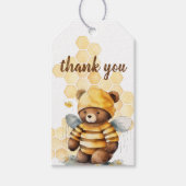Honingraten en bruine honing teddybeer dank u cadeaulabel (Voorkant)