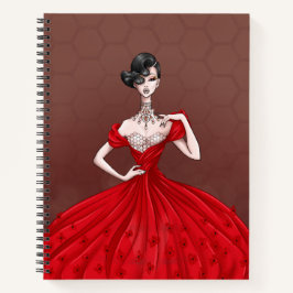 Honingraten (rood/geel) spirale laptop notitieboek