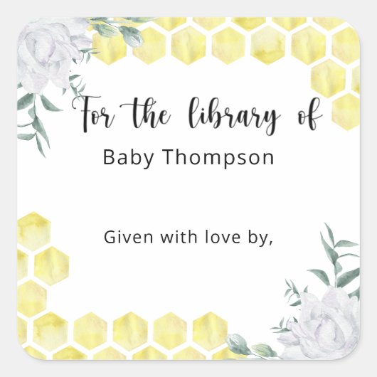 Honingraten - voor de bibliotheek van vierkante sticker (Voorkant)