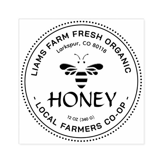 Honingstempel van de imker met Schattigee gestilee Rubberstempel (Afrduk)