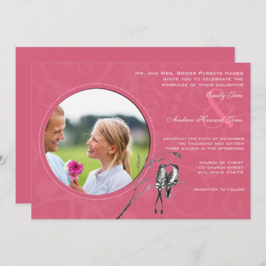  honingSuckle Hummingbird Wedding Invite Kaart (Voorkant / Achterkant)