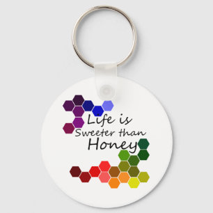 Honingthema met positieve woorden sleutelhanger