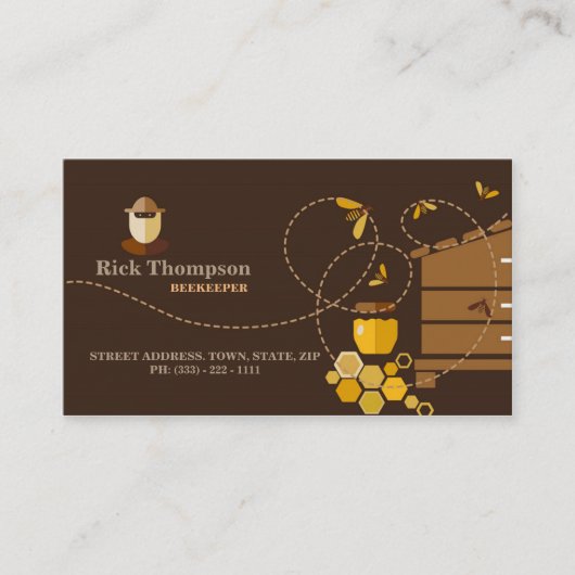 Honingverkoper/bijenteler Verkoper Winkelboer Visitekaartje (Voorkant)