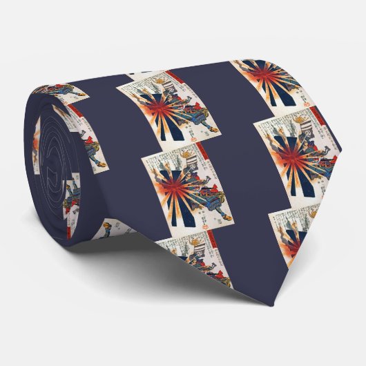 Honjo Shigenaga met een exploderende schelp Stropdas (Opgerold)