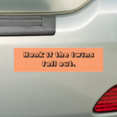 Honk als de tweeling eruit herfst. bumpersticker (Op auto)