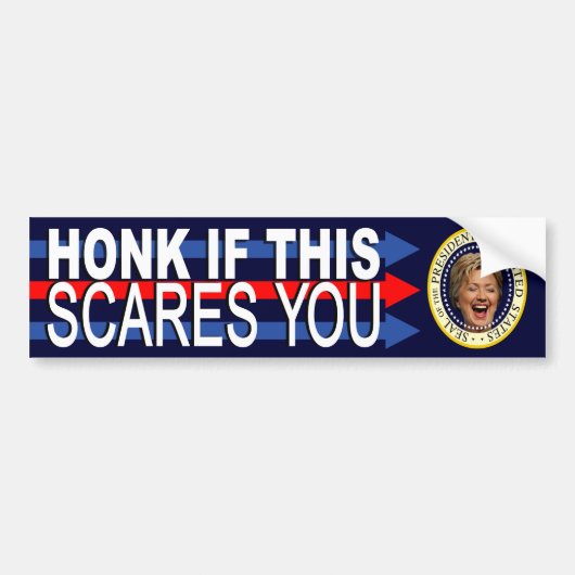 "HONK ALS DIT JE SCHERPT" BUMPERSTICKER (Voorkant)