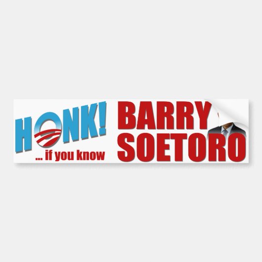 Honk als je Barry Soetoro kent Bumpersticker (Voorkant)